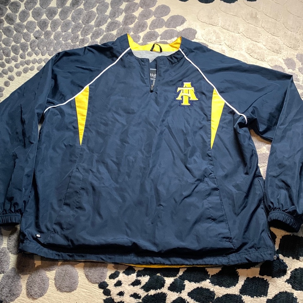Halloway AT Collegiate Windbreaker Navy Yellow Golf Jacket Pullover Lightweight